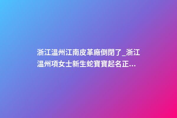 浙江溫州江南皮革廠倒閉了_浙江溫州項女士新生蛇寶寶起名正在進行中-第1張-公司起名-玄機派