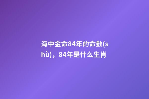 海中金命84年的命數(shù)，84年是什么生肖