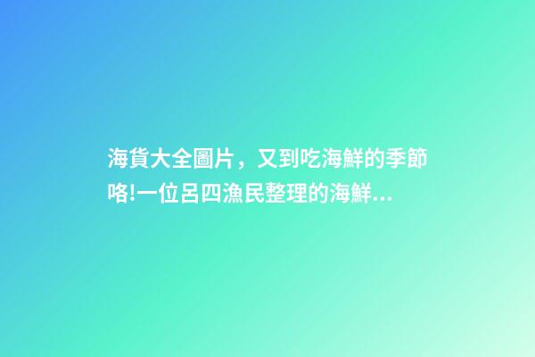海貨大全圖片，又到吃海鮮的季節咯!一位呂四漁民整理的海鮮大全-第1張-觀點-玄機派
