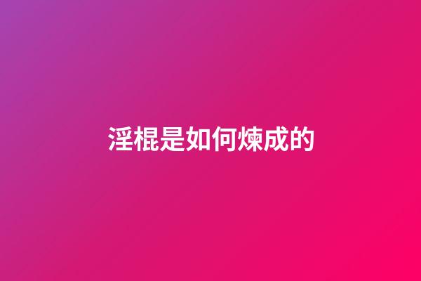 淫棍是如何煉成的