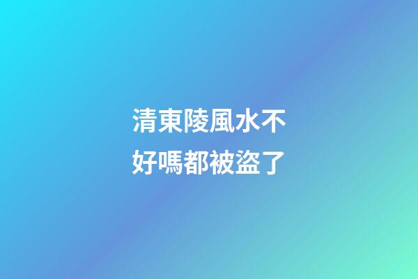 清東陵風水不好嗎都被盜了