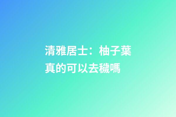 清雅居士：柚子葉真的可以去穢嗎