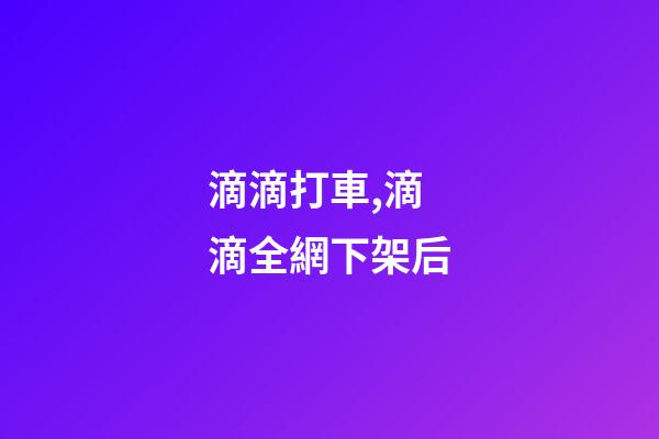 滴滴打車,滴滴全網下架后-第1張-觀點-玄機派