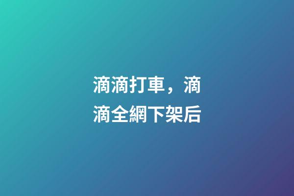 滴滴打車，滴滴全網下架后-第1張-觀點-玄機派