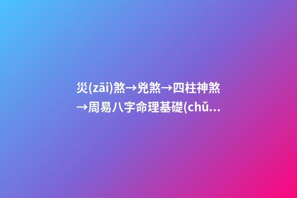 災(zāi)煞→兇煞→四柱神煞→周易八字命理基礎(chǔ)知識