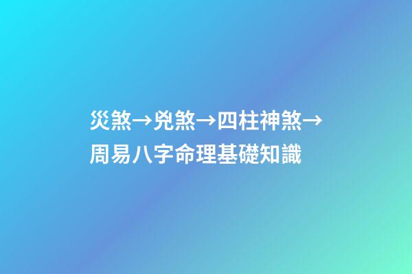 災煞→兇煞→四柱神煞→周易八字命理基礎知識