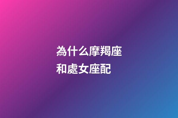 為什么摩羯座和處女座配-第1張-星座運(yùn)勢-玄機(jī)派