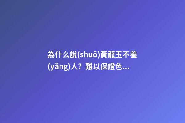 為什么說(shuō)黃龍玉不養(yǎng)人？難以保證色澤如初