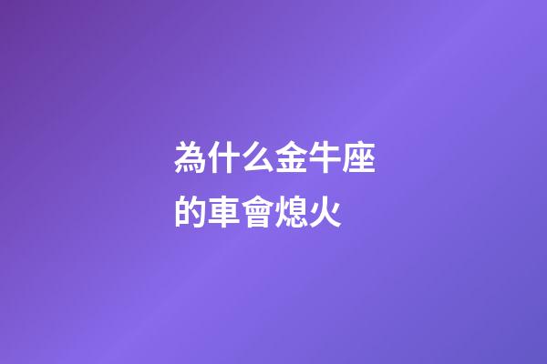 為什么金牛座的車會熄火-第1張-星座運勢-玄機派