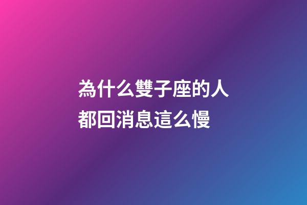 為什么雙子座的人都回消息這么慢-第1張-星座運勢-玄機派