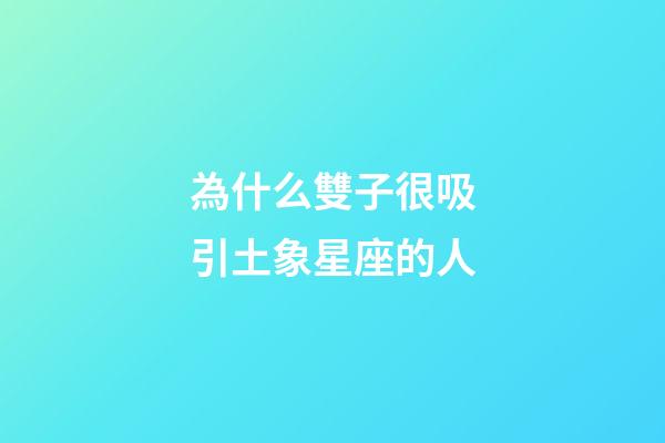 為什么雙子很吸引土象星座的人-第1張-星座運勢-玄機派