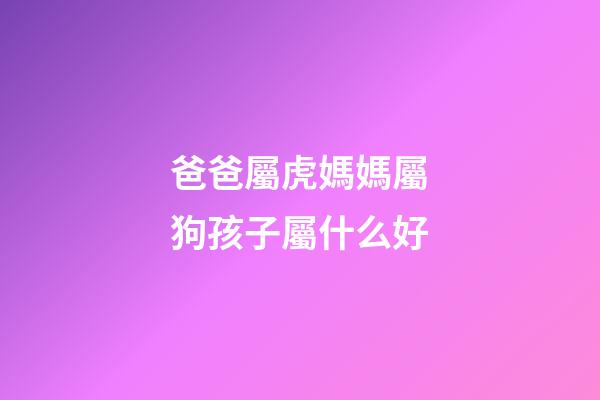 爸爸屬虎媽媽屬狗孩子屬什么好