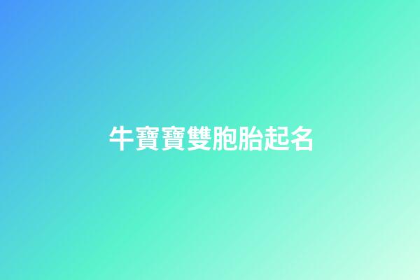 牛寶寶雙胞胎起名(牛寶寶雙胞胎取名大全2023款)-第1張-寶寶起名-玄機派