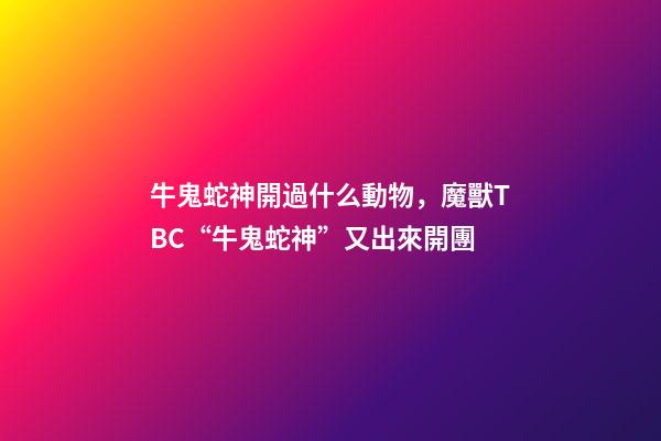 牛鬼蛇神開過什么動物，魔獸TBC“牛鬼蛇神”又出來開團-第1張-觀點-玄機派