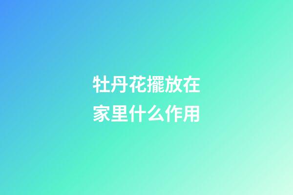 牡丹花擺放在家里什么作用