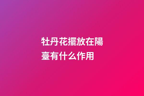 牡丹花擺放在陽臺有什么作用