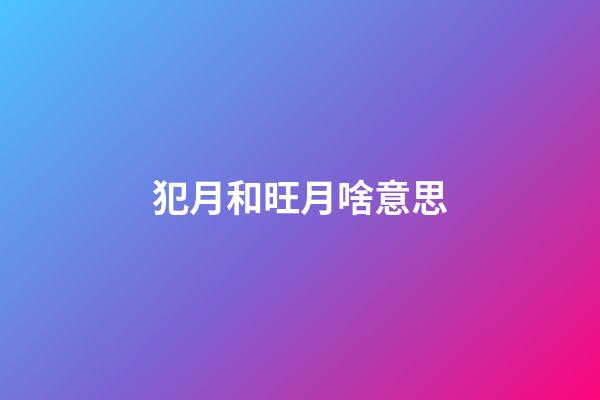 犯月和旺月啥意思