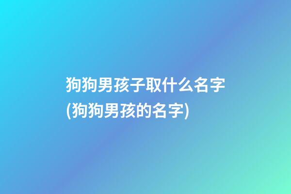 狗狗男孩子取什么名字(狗狗男孩的名字)
