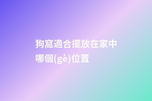 狗窩適合擺放在家中哪個(gè)位置
