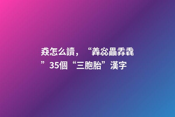 猋怎么讀，“羴惢畾掱毳”35個“三胞胎”漢字-第1張-觀點-玄機派