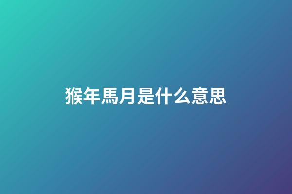 猴年馬月是什么意思