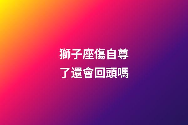 獅子座傷自尊了還會回頭嗎-第1張-星座運勢-玄機派