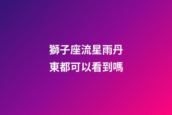 獅子座流星雨丹東都可以看到嗎-第1張-星座運勢-玄機派