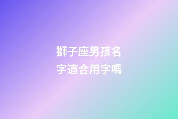 獅子座男孩名字適合用字嗎