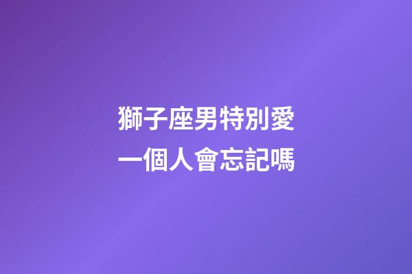 獅子座男特別愛一個人會忘記嗎-第1張-星座運勢-玄機派