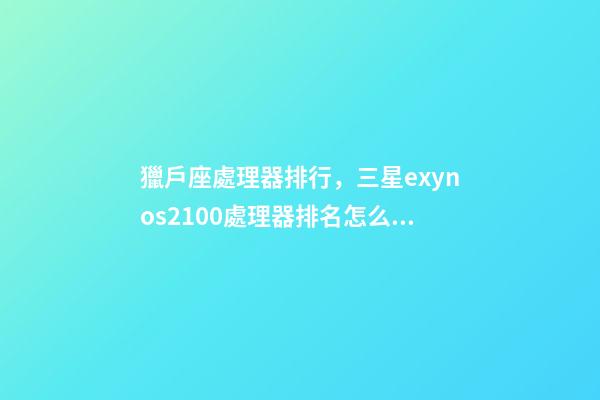 獵戶座處理器排行，三星exynos2100處理器排名怎么樣-第1張-觀點-玄機(jī)派