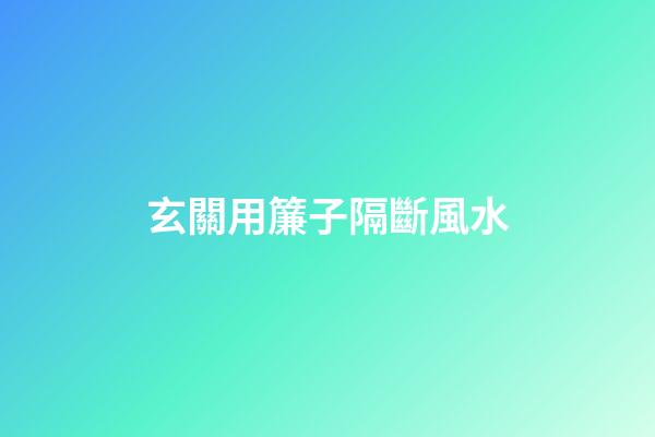 玄關用簾子隔斷風水