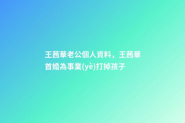 王茜華老公個人資料，王茜華首婚為事業(yè)打掉孩子-第1張-觀點-玄機派
