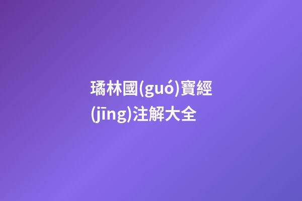 璚林國(guó)寶經(jīng)注解大全