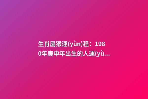 生肖屬猴運(yùn)程：1980年庚申年出生的人運(yùn)勢(shì)大解析