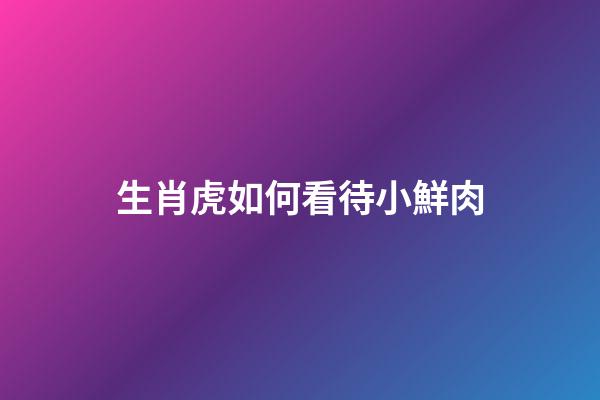 生肖虎如何看待小鮮肉