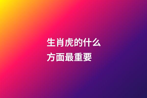 生肖虎的什么方面最重要