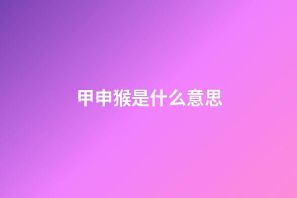 甲申猴是什么意思
