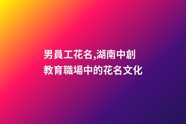 男員工花名,湖南中創教育職場中的花名文化-第1張-觀點-玄機派