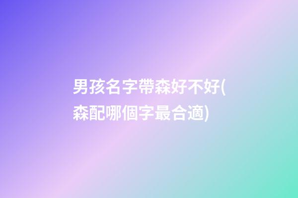 男孩名字帶森好不好(森配哪個字最合適)