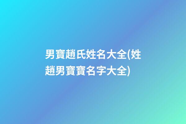 男寶趙氏姓名大全(姓趙男寶寶名字大全)