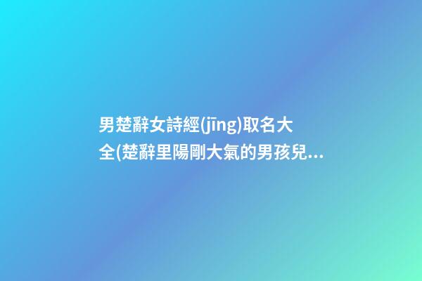 男楚辭女詩經(jīng)取名大全(楚辭里陽剛大氣的男孩兒名字)