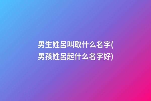 男生姓呂叫取什么名字(男孩姓呂起什么名字好)