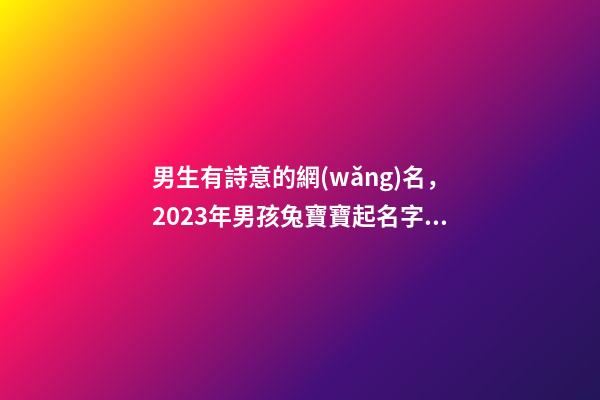 男生有詩意的網(wǎng)名，2023年男孩兔寶寶起名字有涵養(yǎng)又有詩意的男孩名字-第1張-觀點-玄機派