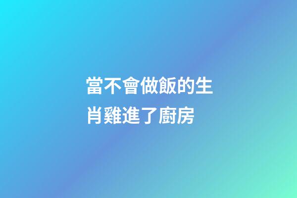 當不會做飯的生肖雞進了廚房