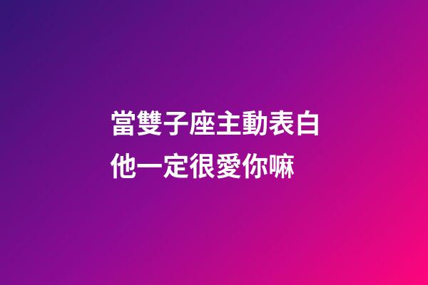 當雙子座主動表白他一定很愛你嘛-第1張-星座運勢-玄機派