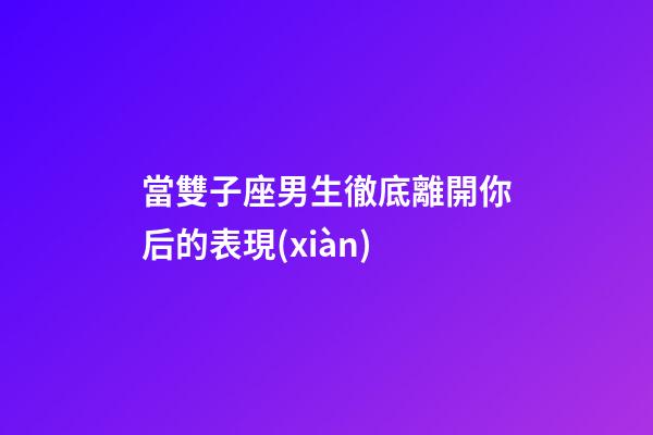 當雙子座男生徹底離開你后的表現(xiàn)-第1張-星座運勢-玄機派