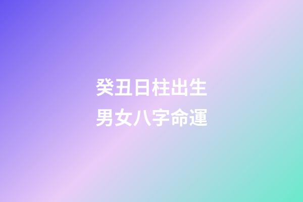 癸丑日柱出生男女八字命運