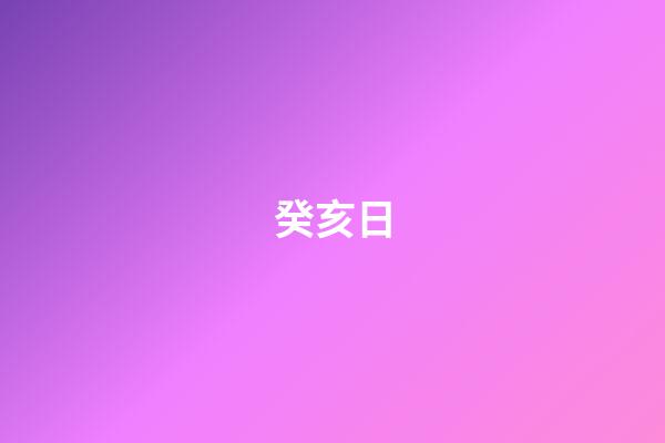 癸亥日