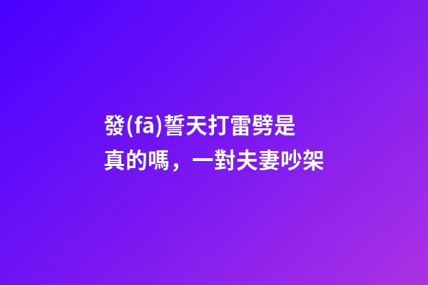 發(fā)誓天打雷劈是真的嗎，一對夫妻吵架-第1張-觀點-玄機派