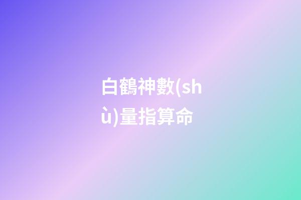 白鶴神數(shù)量指算命